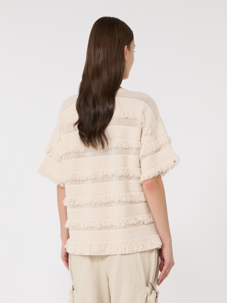 Oversized patterned viscose sweater - IVORY - 3