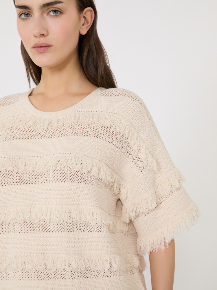 Oversized patterned viscose sweater - IVORY - 4
