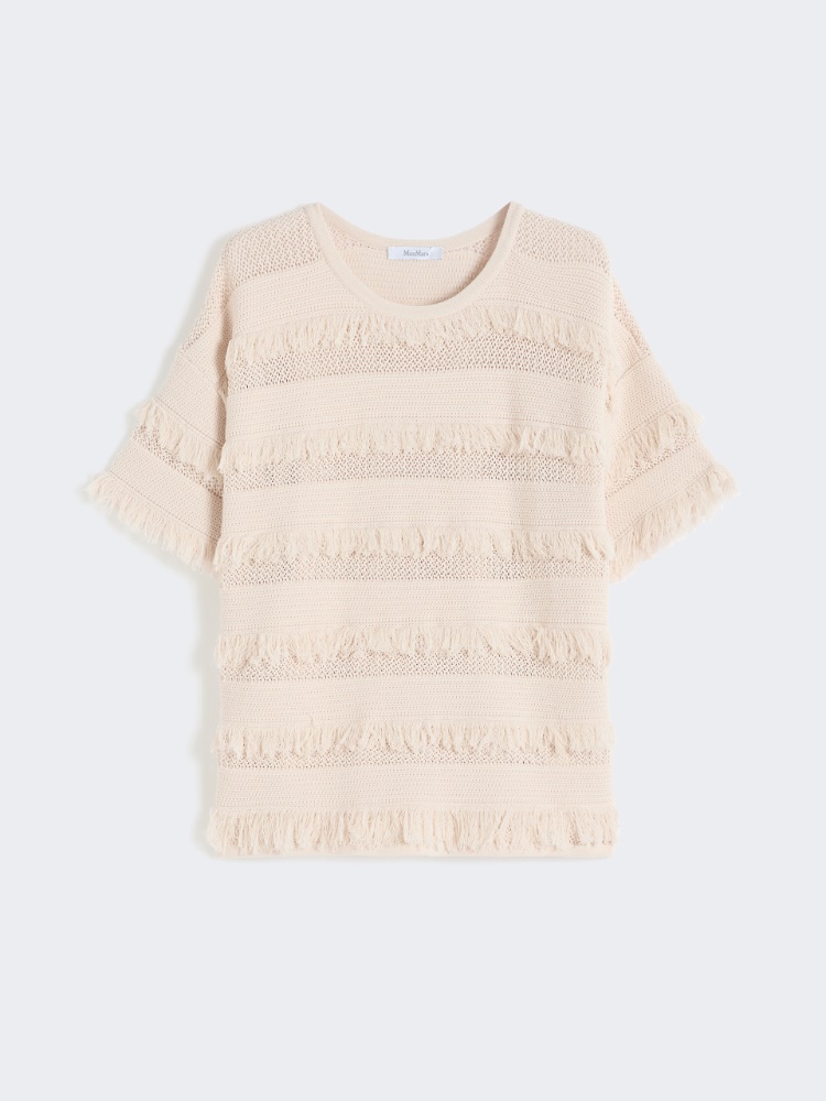 Oversized patterned viscose sweater - IVORY - 5
