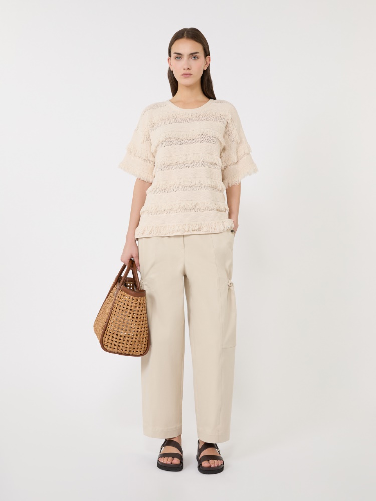 Oversized patterned viscose sweater + IVORY - Max Mara