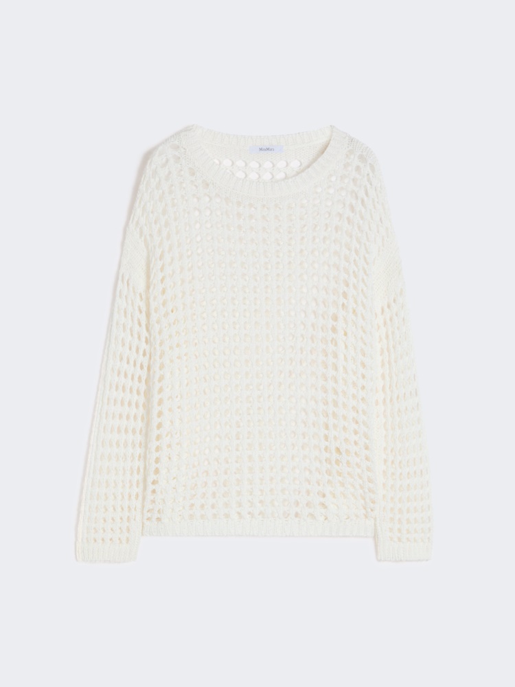 Cotton mesh jumper - OPTICAL WHITE - Max Mara
