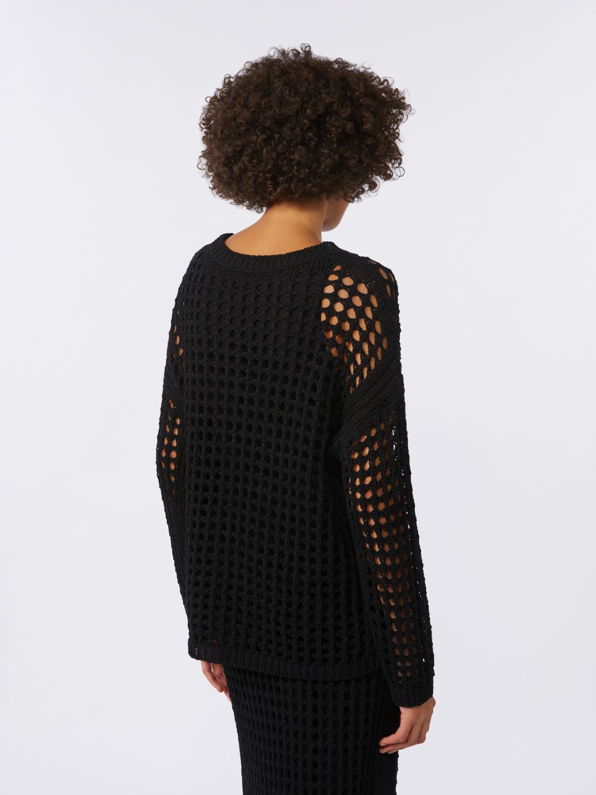 Cotton mesh jumper - BLACK - Max Mara - 8