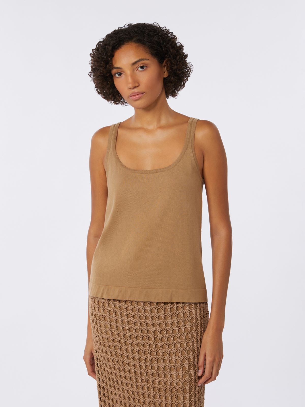 Cotton yarn sleeveless jumper - DESERT - Max Mara - 2