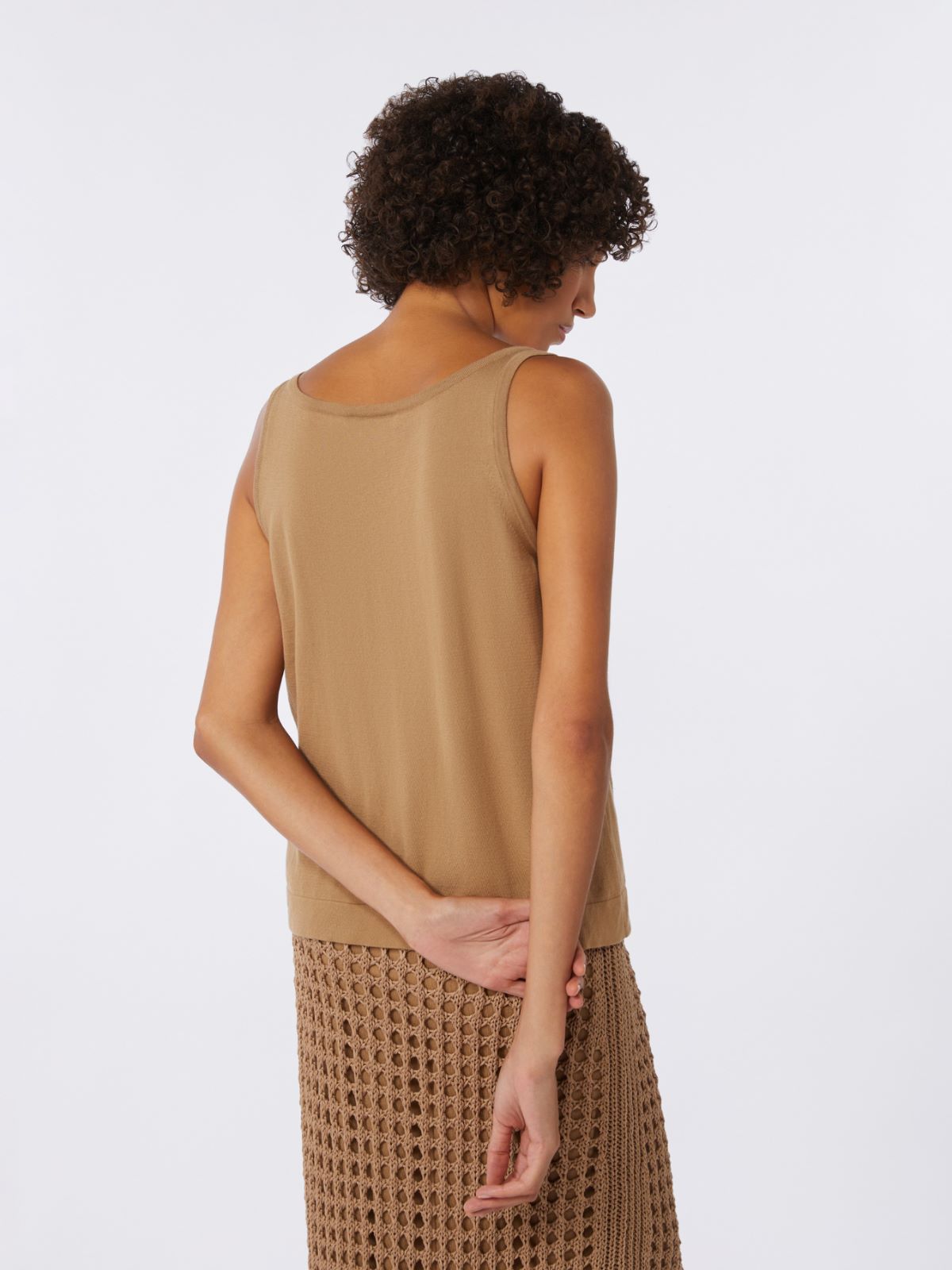Cotton yarn sleeveless jumper - DESERT - Max Mara - 3