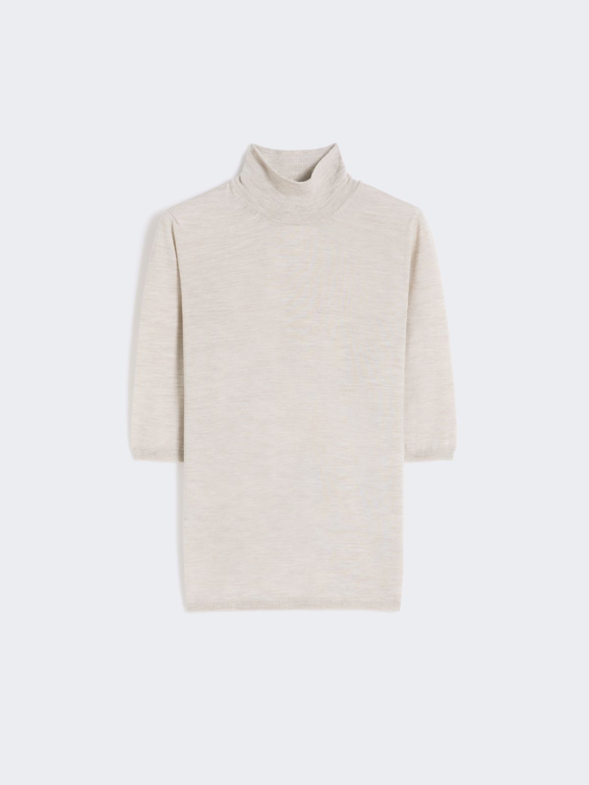 Stockinette-stitched wool polo-neck sweater - POWDER - Max Mara - 4