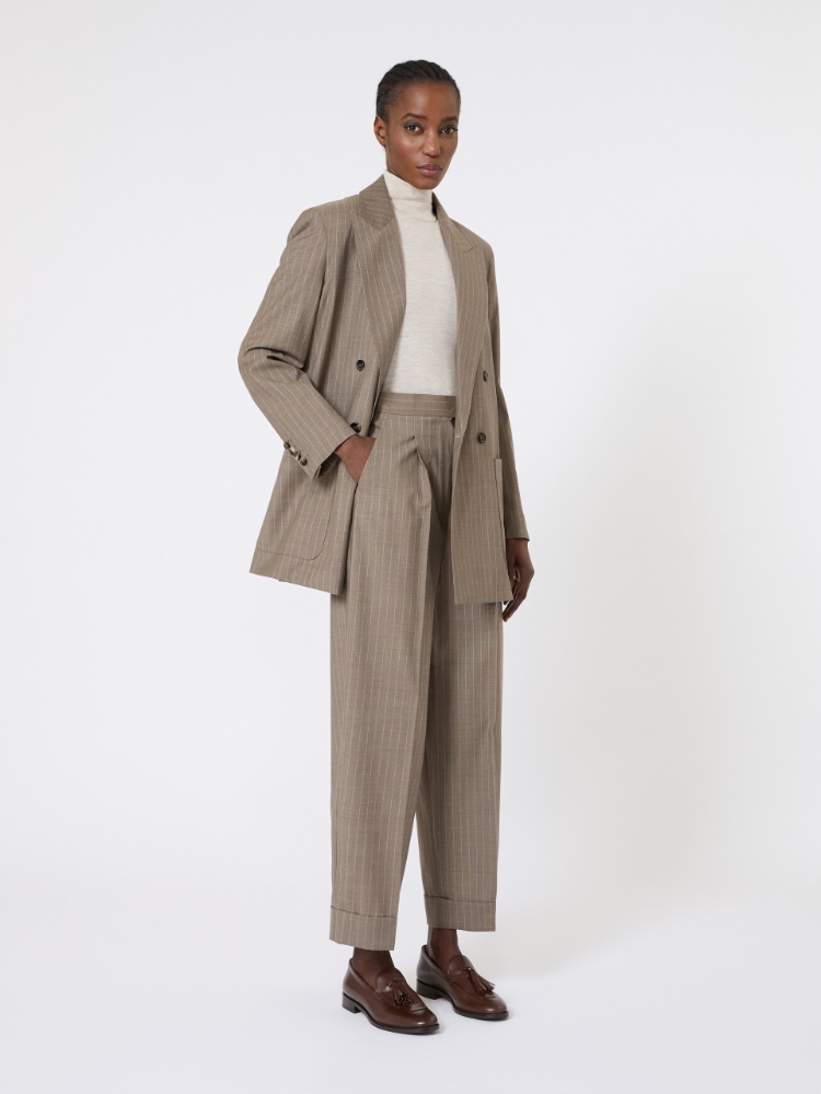 Stockinette-stitched wool polo-neck sweater - POWDER - Max Mara