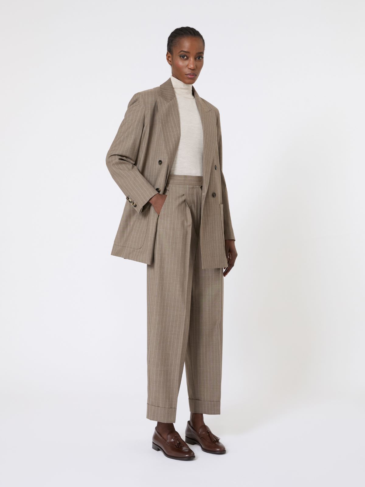 Stockinette-stitched wool polo-neck sweater - POWDER - Max Mara - 4