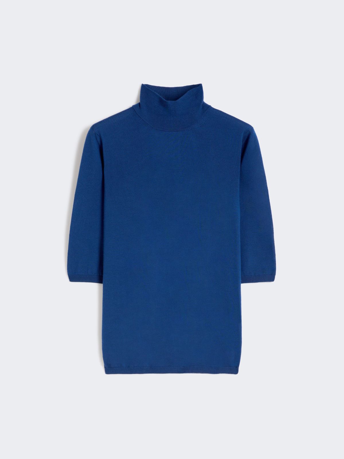 Stockinette-stitched wool polo-neck sweater - CHINA BLUE - Max Mara - 5