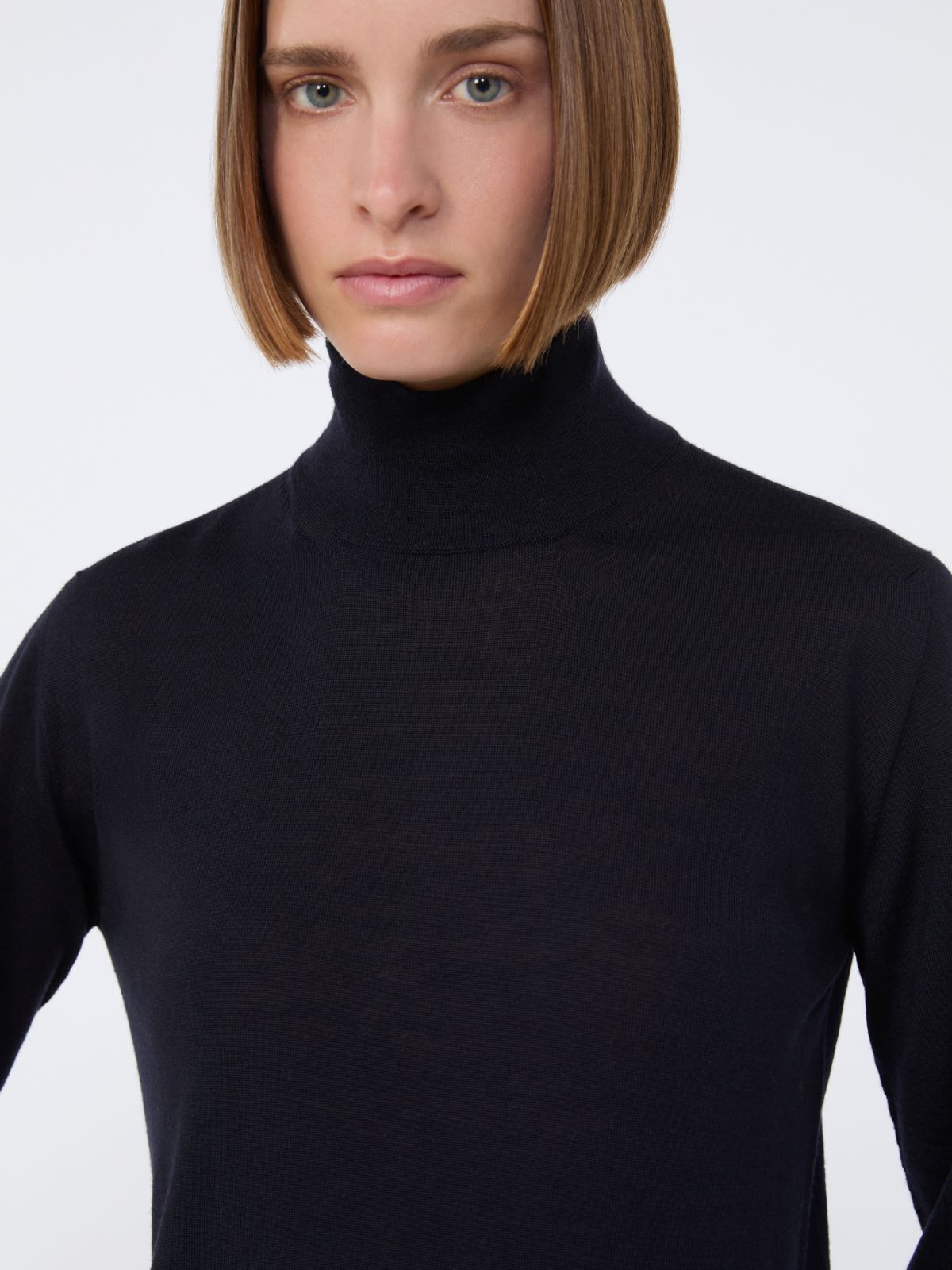 Stockinette-stitched wool polo-neck sweater - ULTRAMARINE - Max Mara - 5