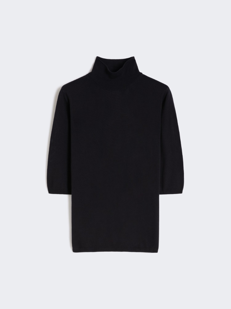 Stockinette-stitched wool polo-neck sweater - ULTRAMARINE - Max Mara