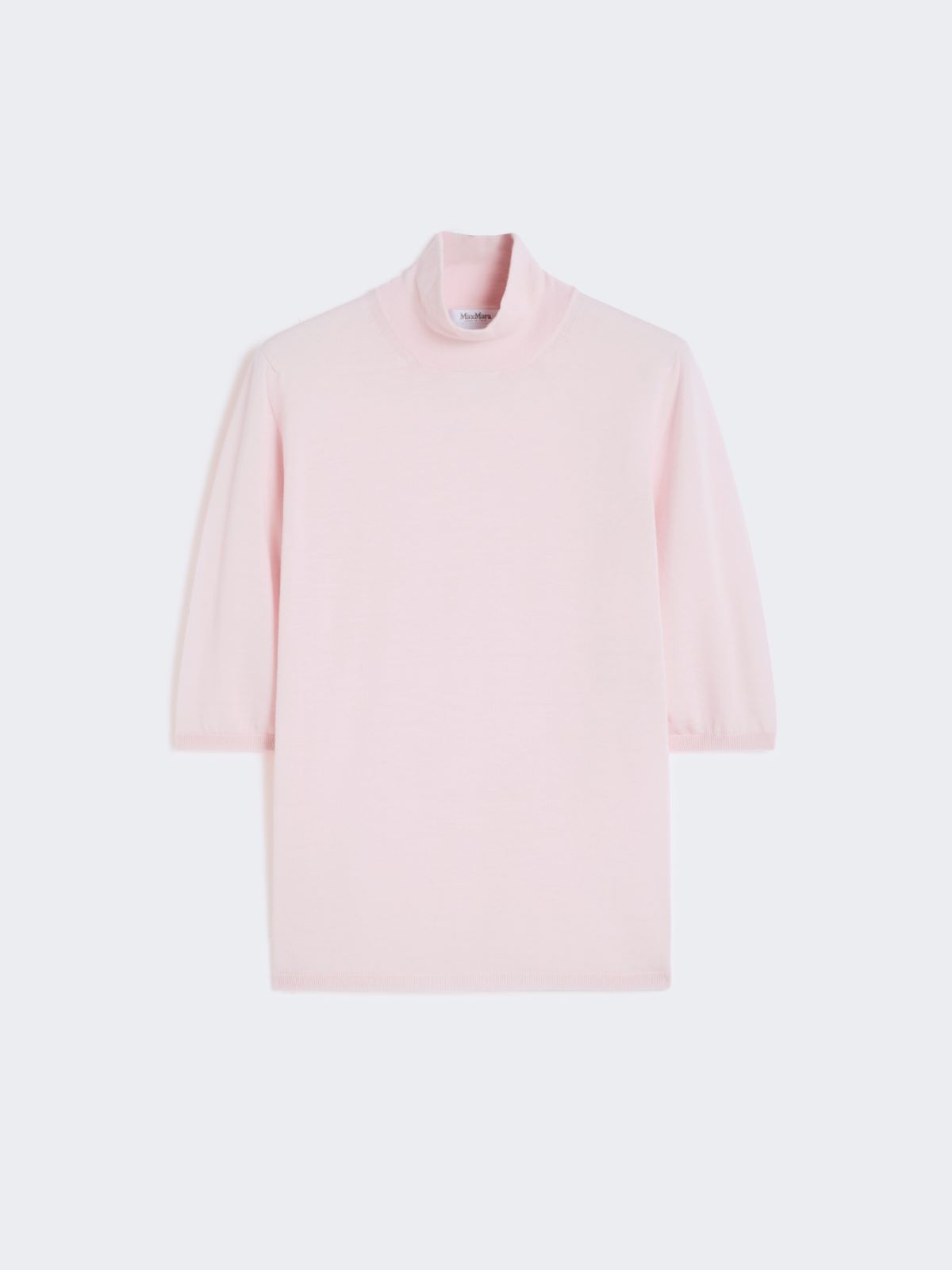 Stockinette-stitched wool polo-neck sweater - PINK - Max Mara - 4