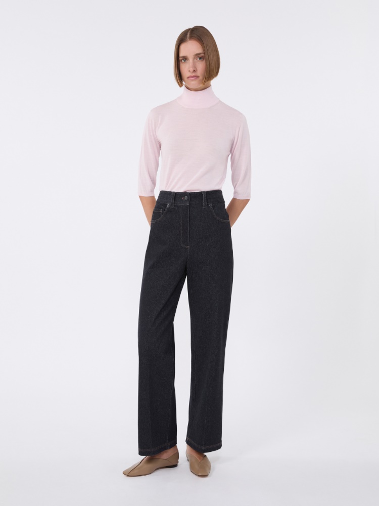 Stockinette-stitched wool polo-neck sweater - PINK - Max Mara