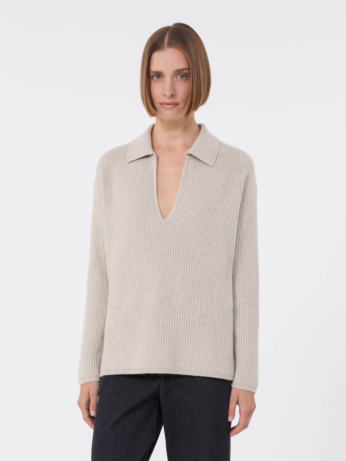 Ribbed cashmere jumper - BEIGE - Max Mara - 5