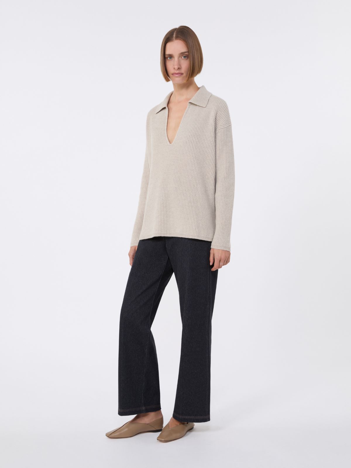 Ribbed cashmere jumper - BEIGE - Max Mara
