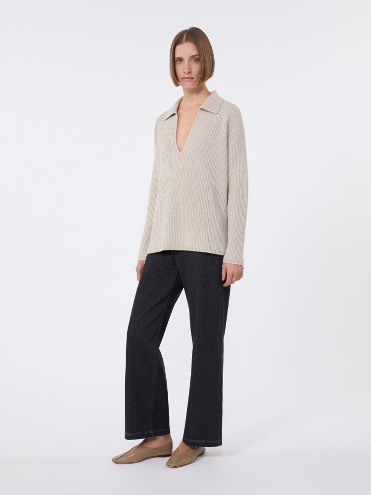 Ribbed cashmere jumper + BEIGE - Max Mara