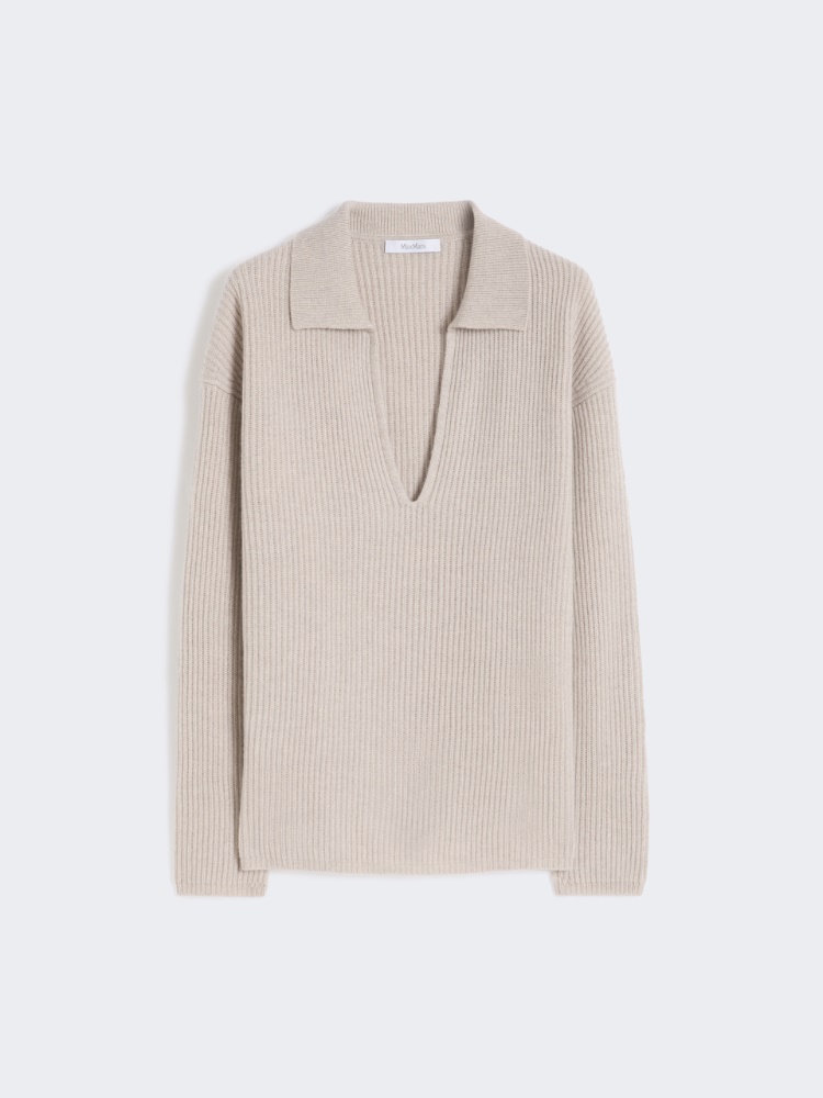 Maglia in cachemire a coste - BEIGE - Max Mara