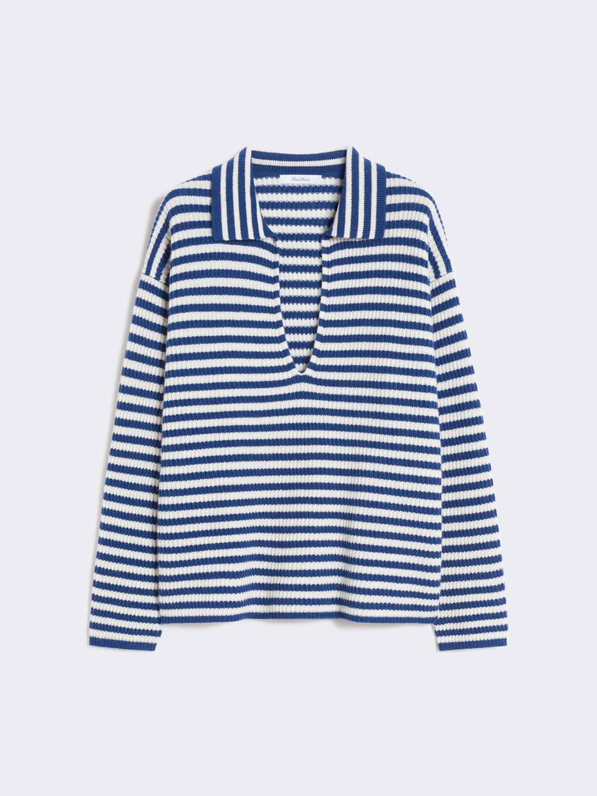Ribbed cashmere jumper - WHITE BLUE - Max Mara - 9