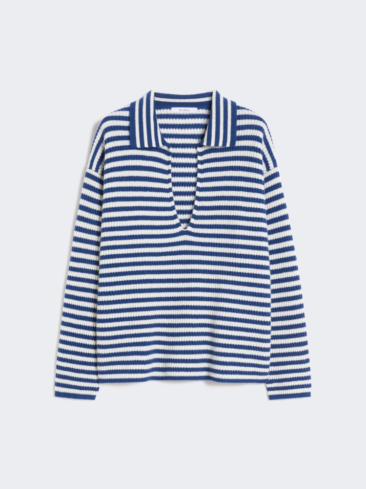 Ribbed cashmere jumper - WHITE BLUE - Max Mara