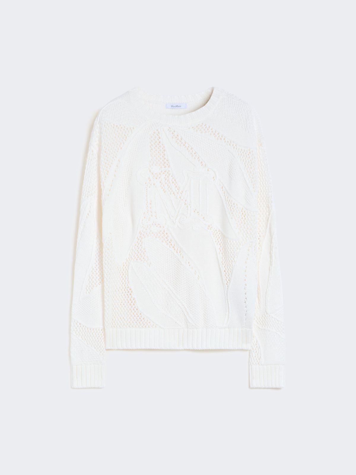 Pullover aus Baumwolle mit Stickerei - WEISS - 5