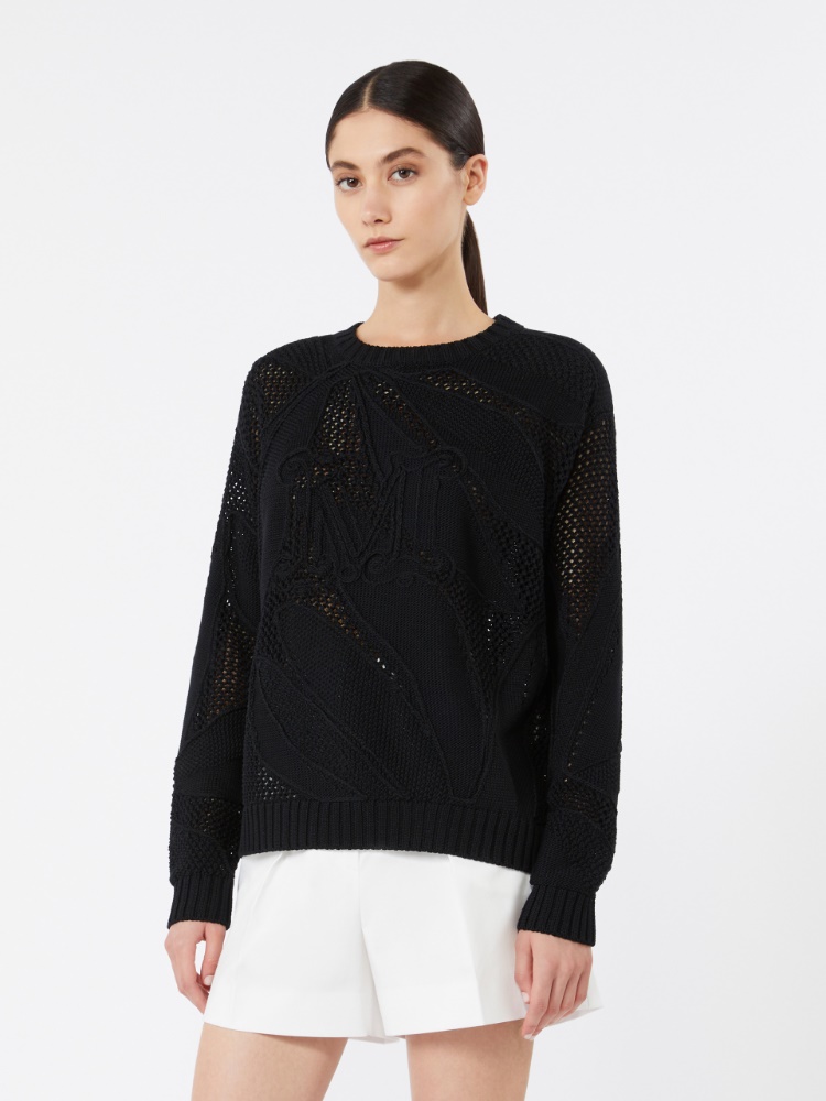 살보 코튼 스웨터 - BLACK - 2