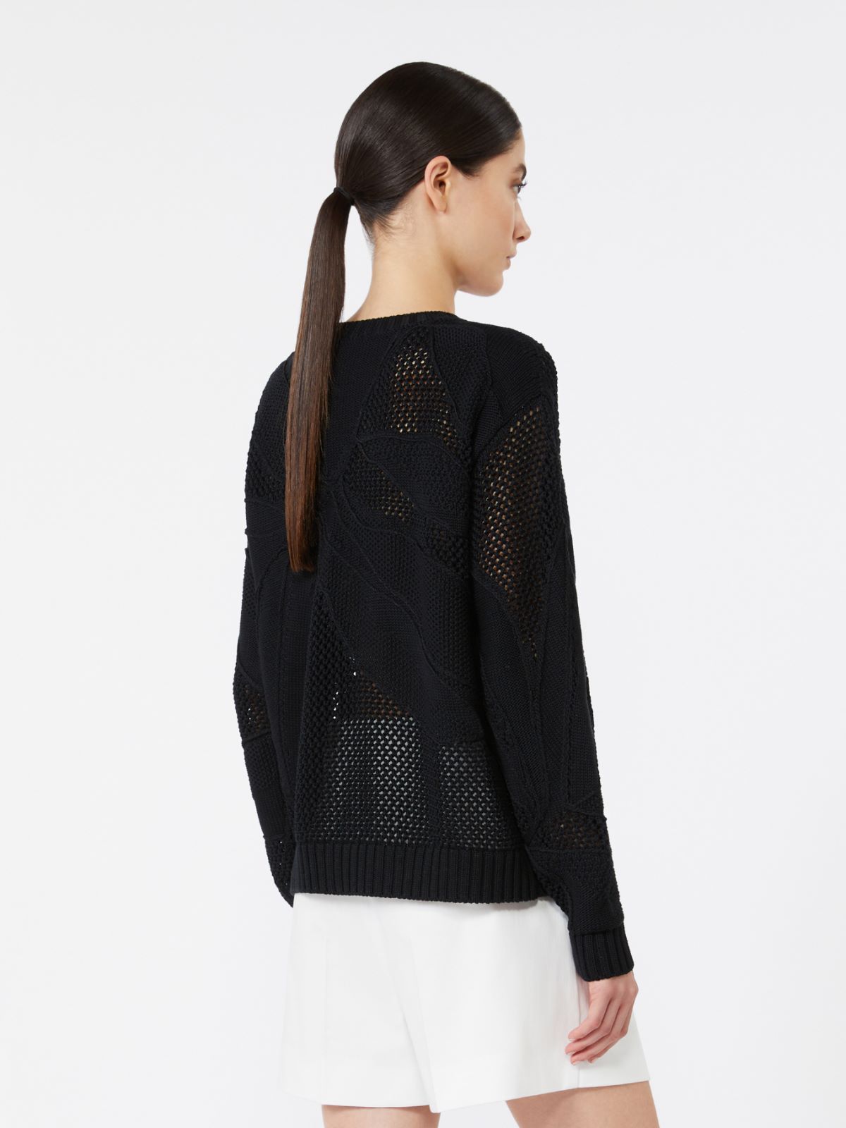 살보 코튼 스웨터 - BLACK - 3