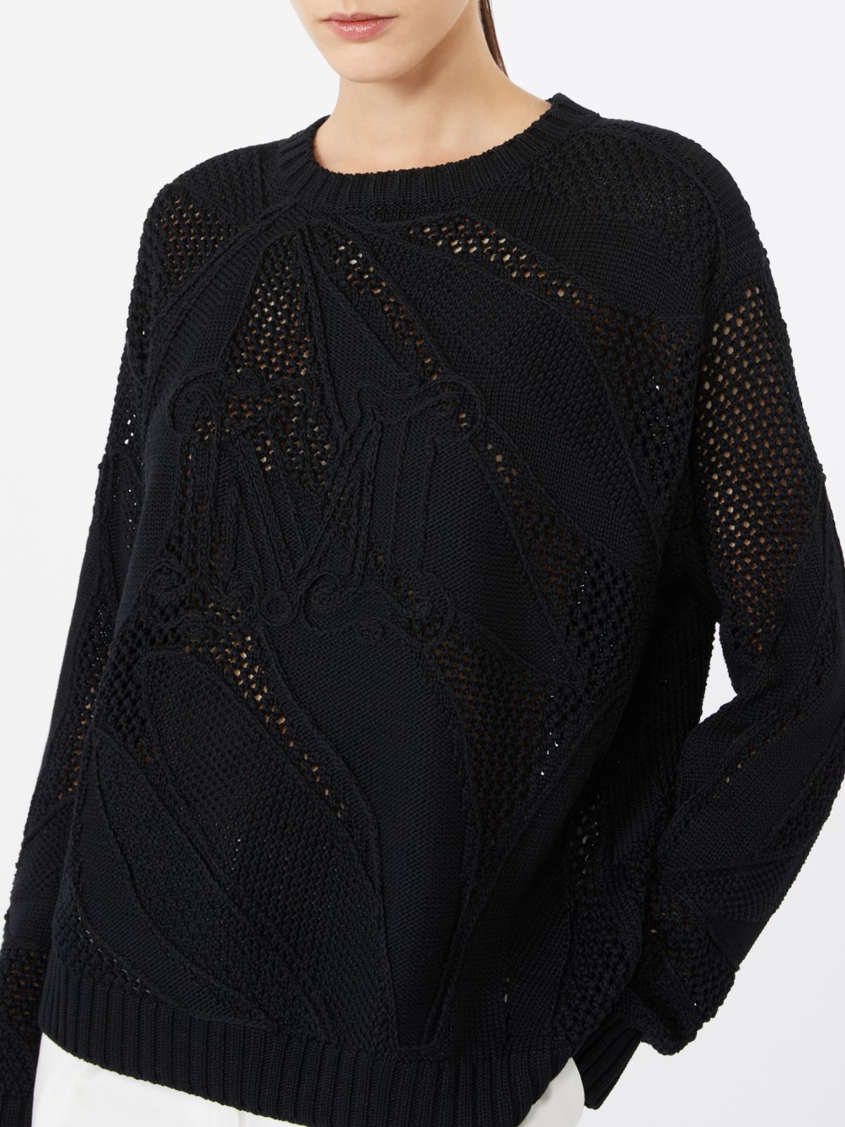 살보 코튼 스웨터 - BLACK - 4