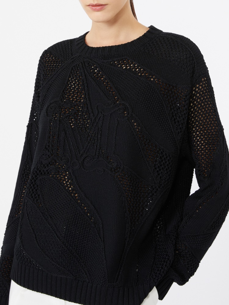 살보 코튼 스웨터 - BLACK - 4