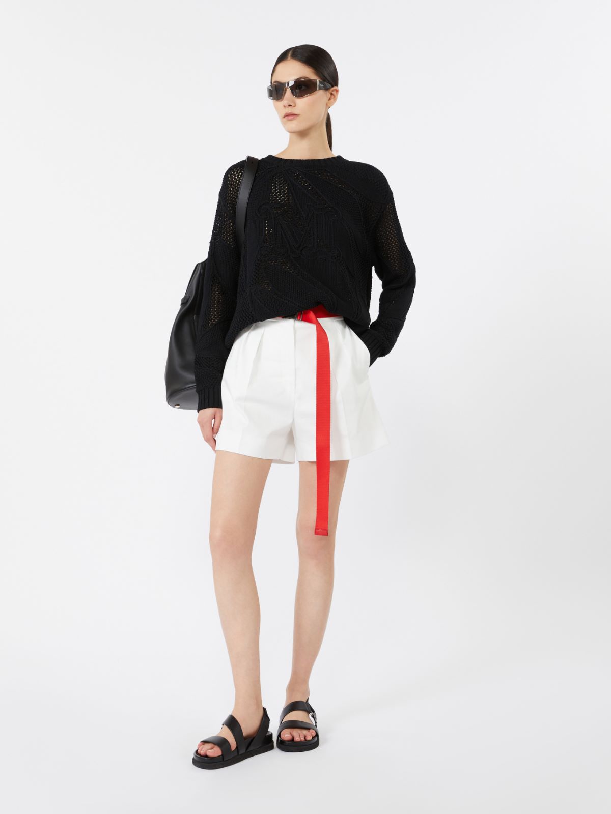 살보 코튼 스웨터 - BLACK