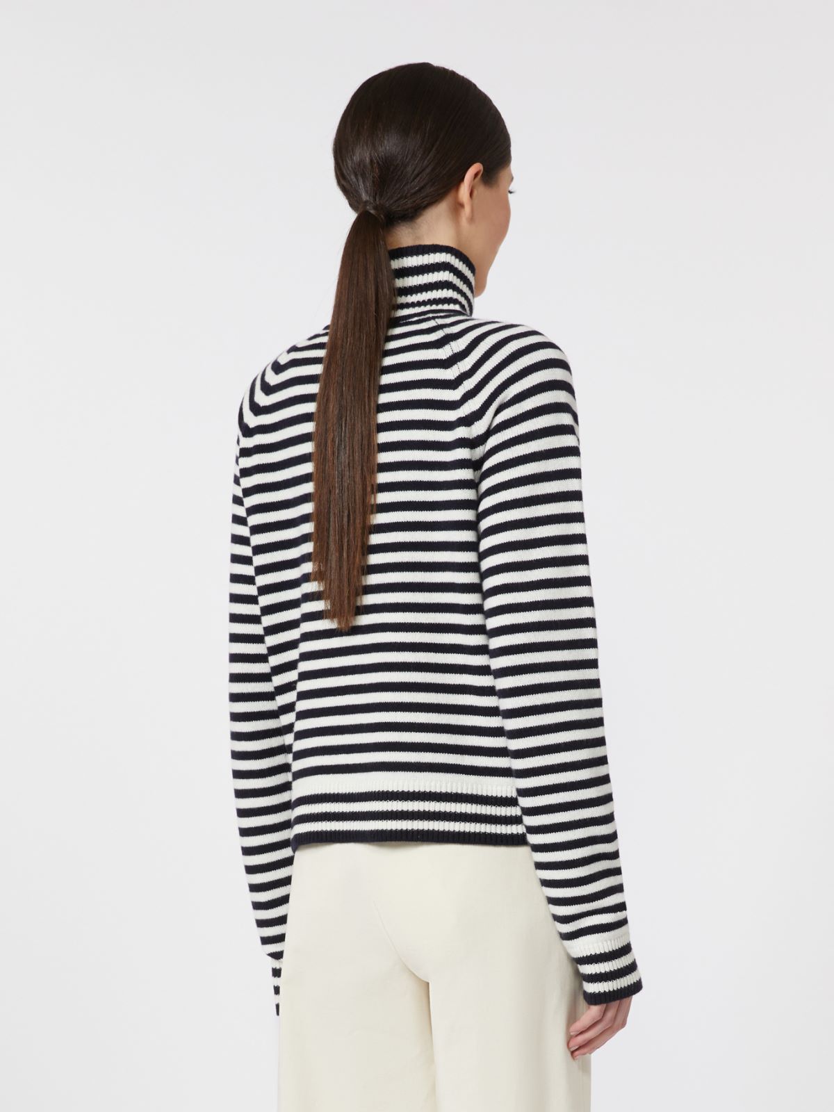 Stockinette-stitched cashmere polo-neck sweater - ULTRAMARINE - Max Mara - 4