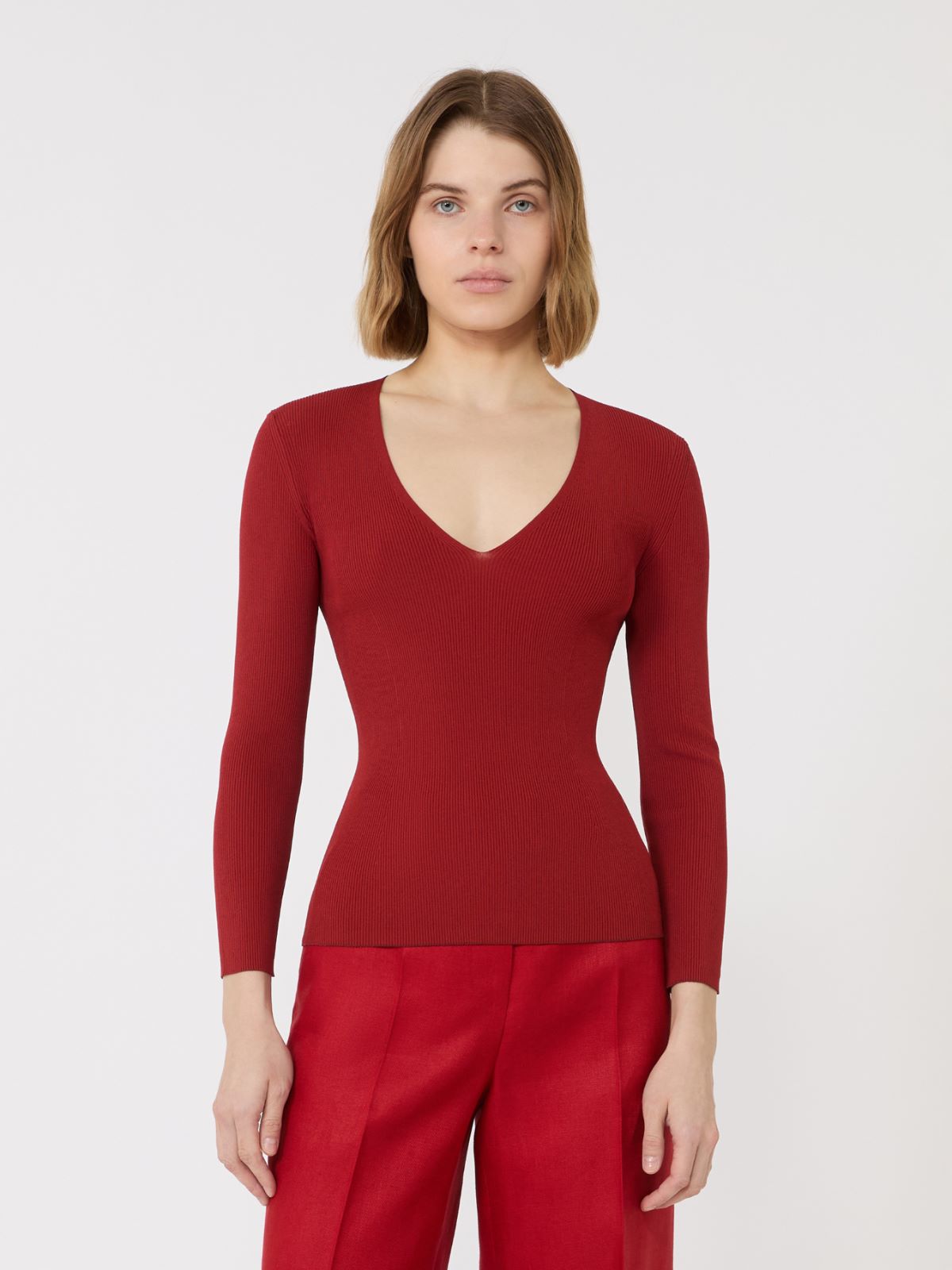 Viscose blend yarn jumper - RED - Max Mara - 2