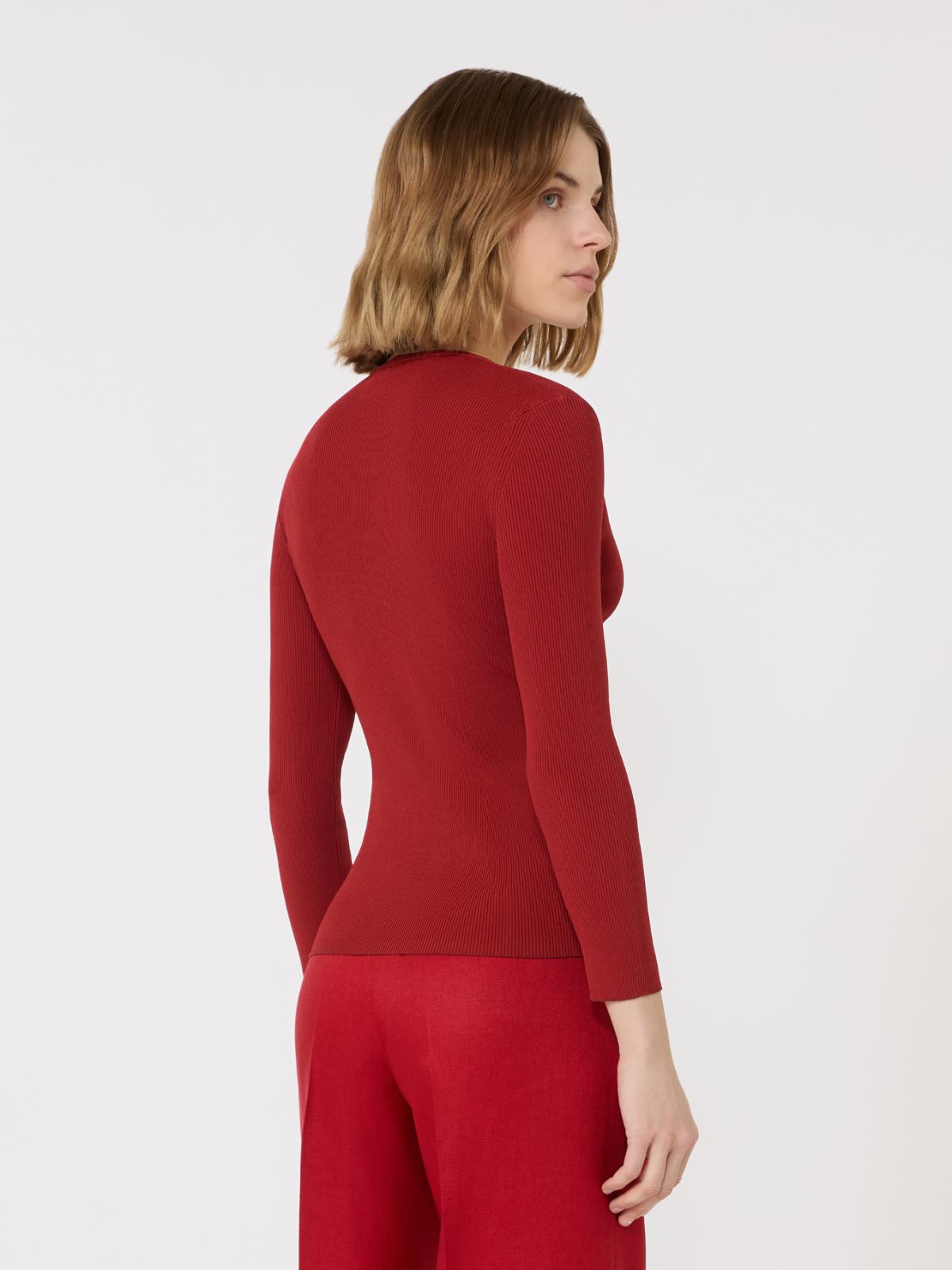 Viscose blend yarn jumper - RED - Max Mara - 3