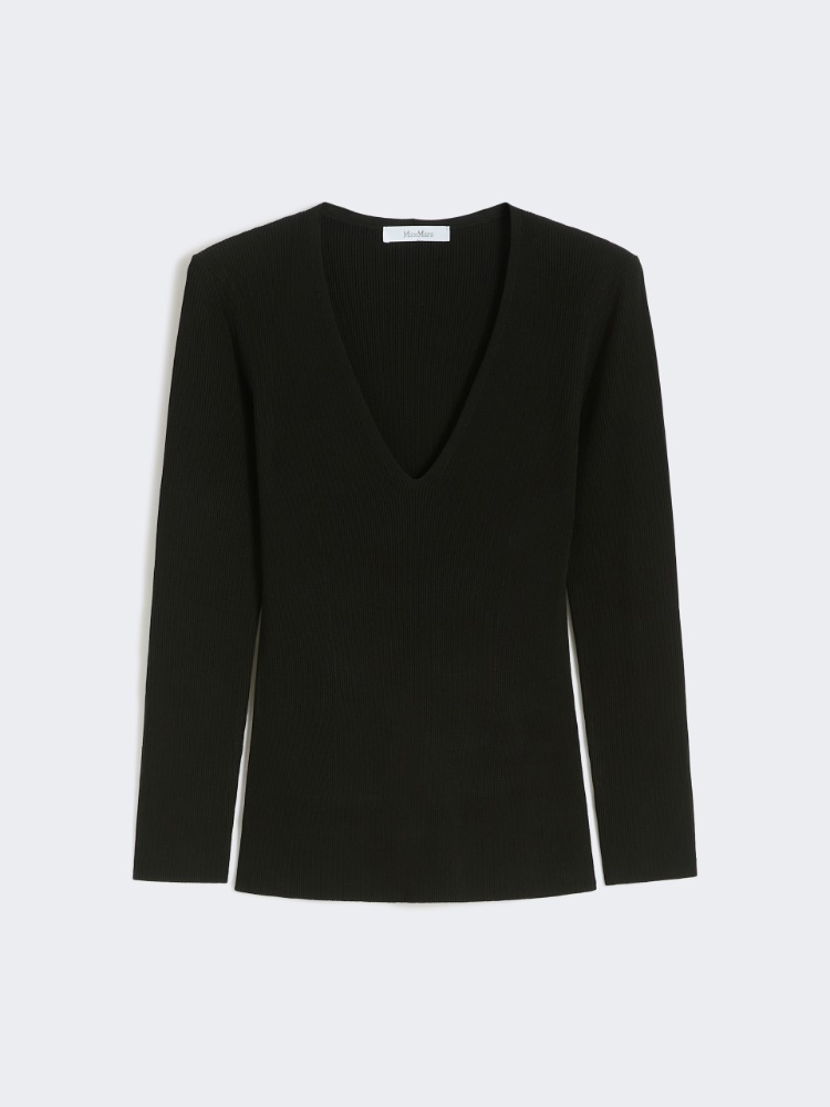 Viscose blend yarn jumper - BLACK - Max Mara