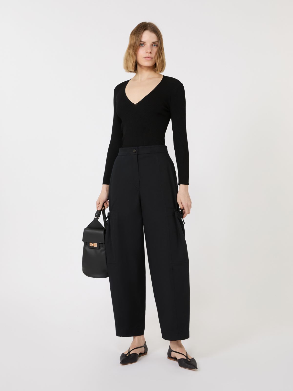 Viscose blend yarn jumper - BLACK - Max Mara