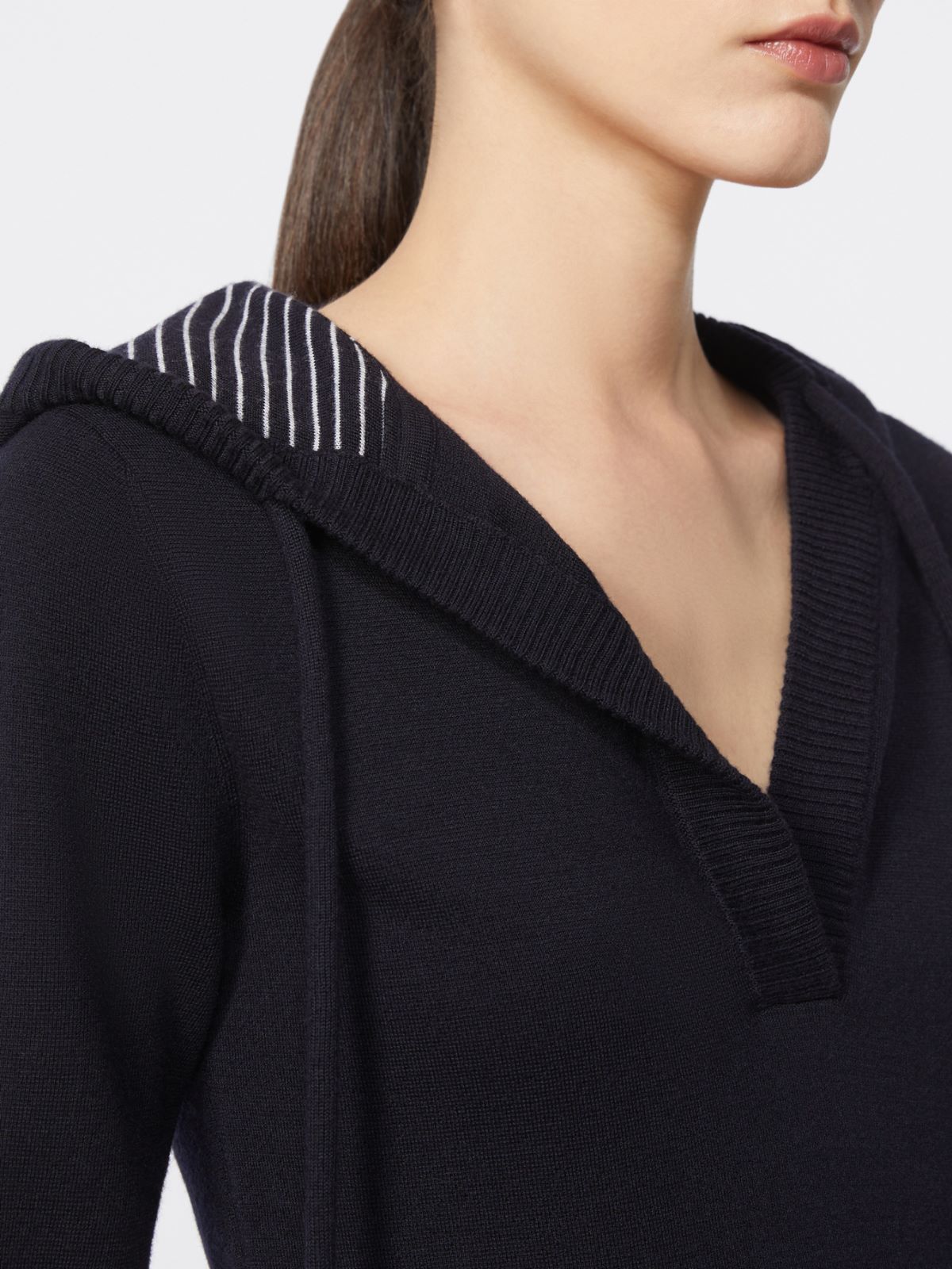Fitted wool jumper - NAVY - Max Mara - 5