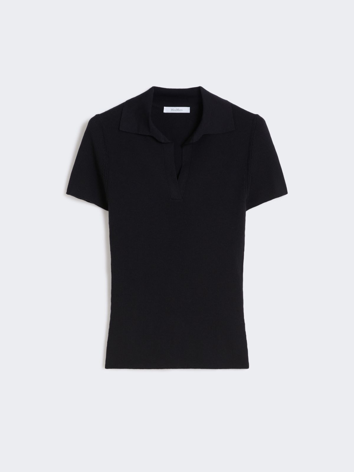 Rib-knit wool polo shirt - ULTRAMARINE - Max Mara - 4