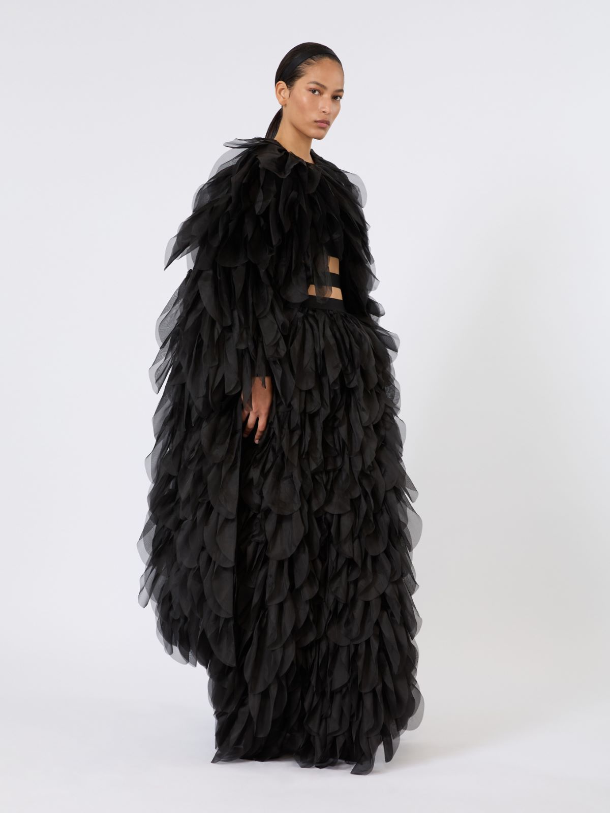 Stretch viscose cropped jumper - BLACK - Max Mara