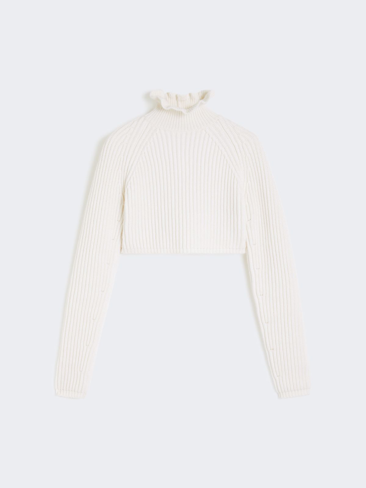 Cotton cordonnet cropped jumper - WHITE - Max Mara - 5