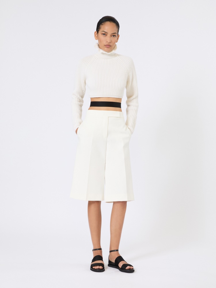 Cotton cordonnet cropped jumper - WHITE - Max Mara