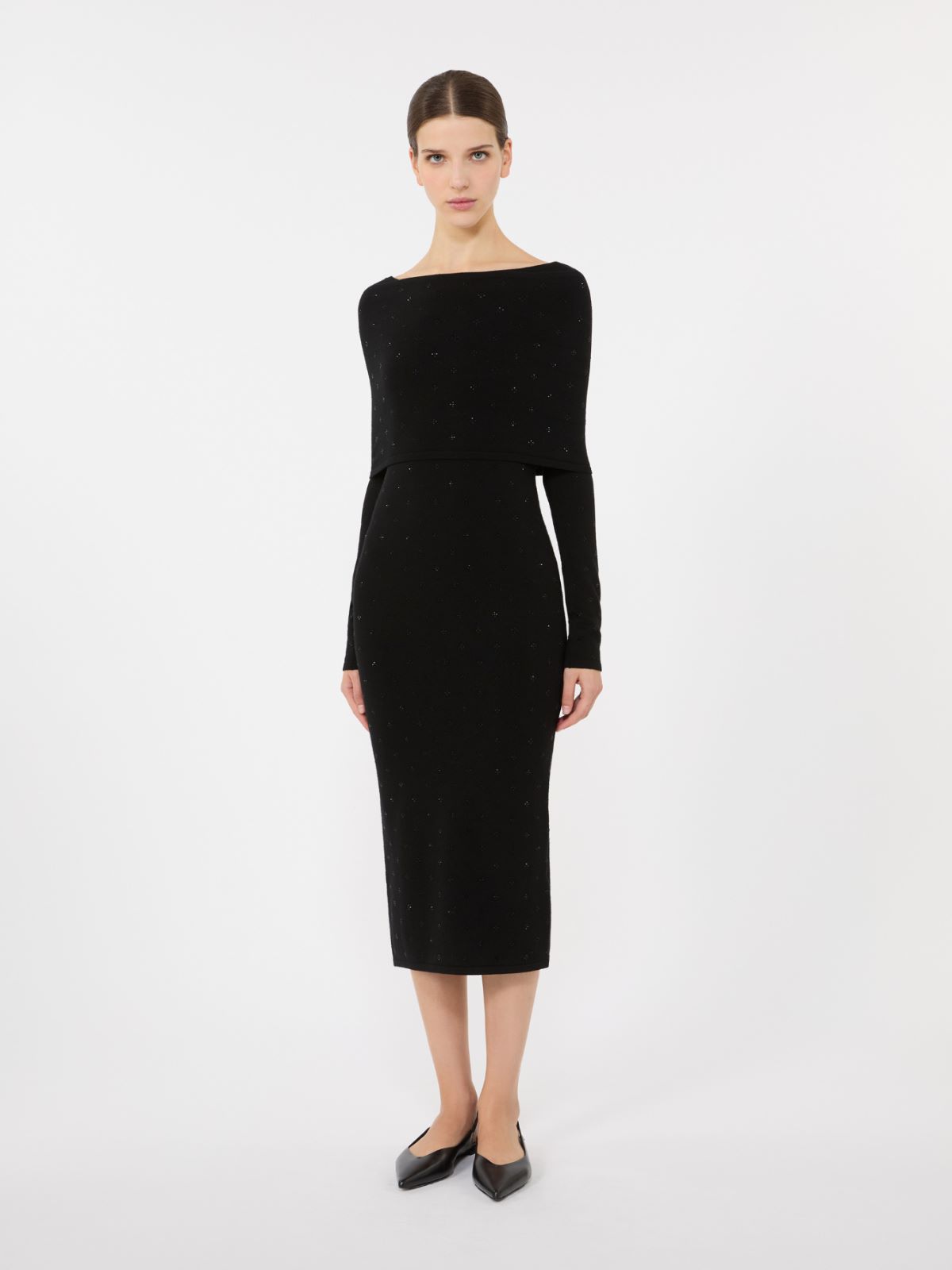 Wool yarn dress - BLACK - Max Mara - 6