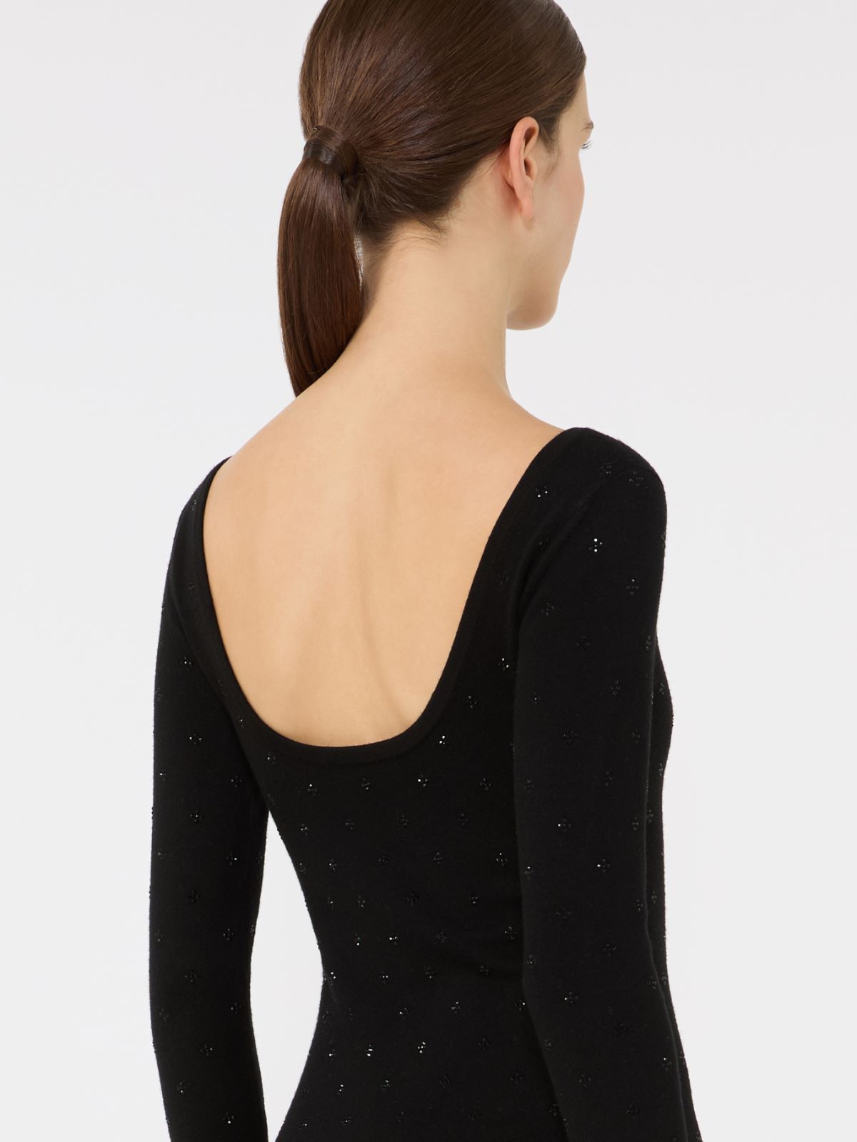 Wool yarn dress - BLACK - Max Mara - 6