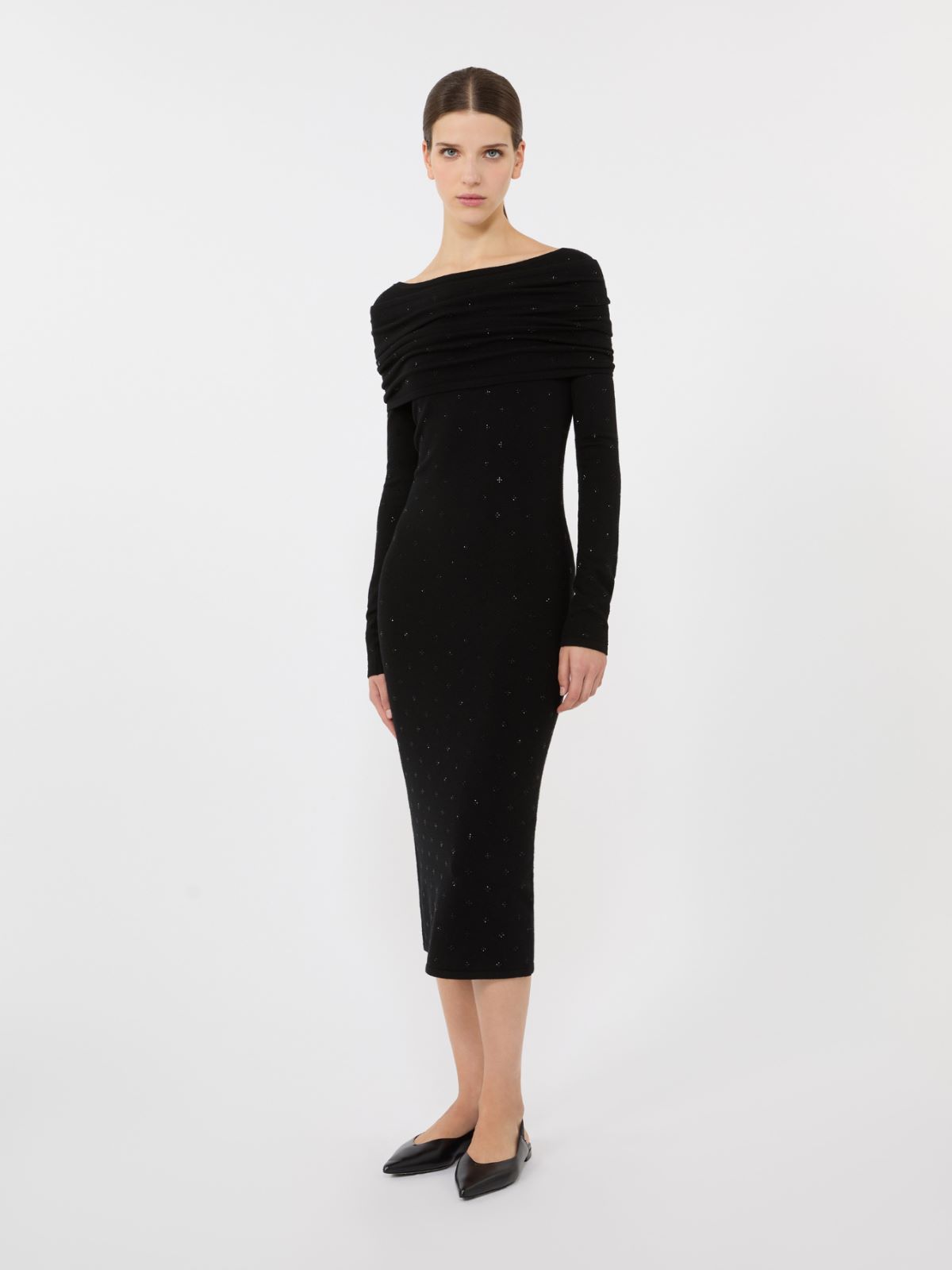 Wool yarn dress - BLACK - Max Mara - 6