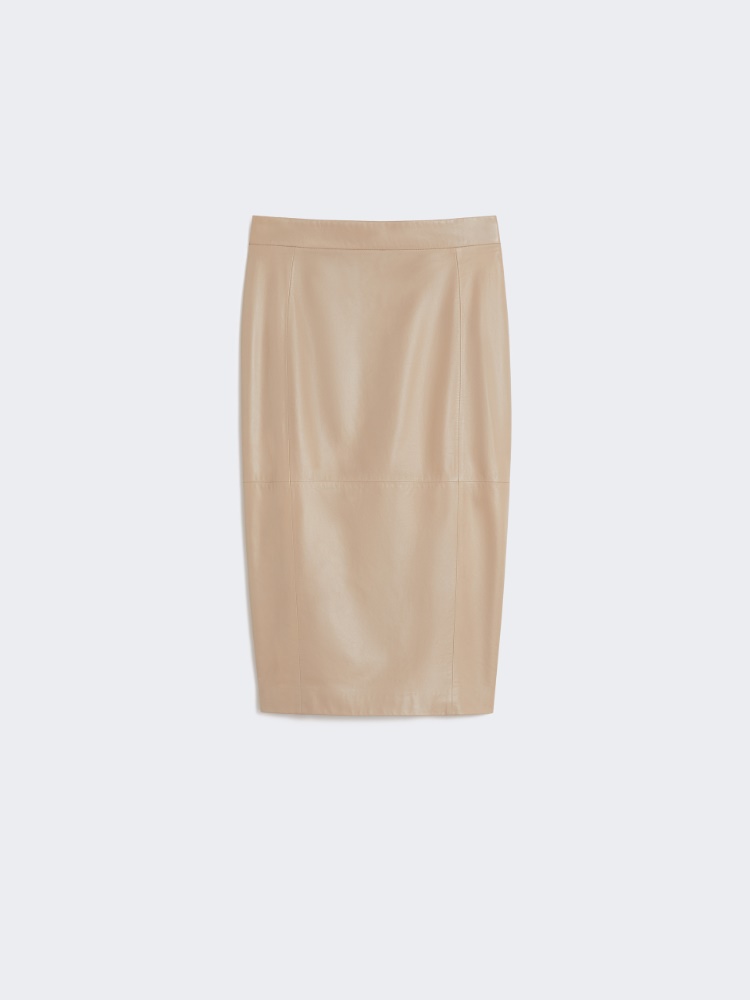 Nappa leather pencil skirt - SAND - Max Mara