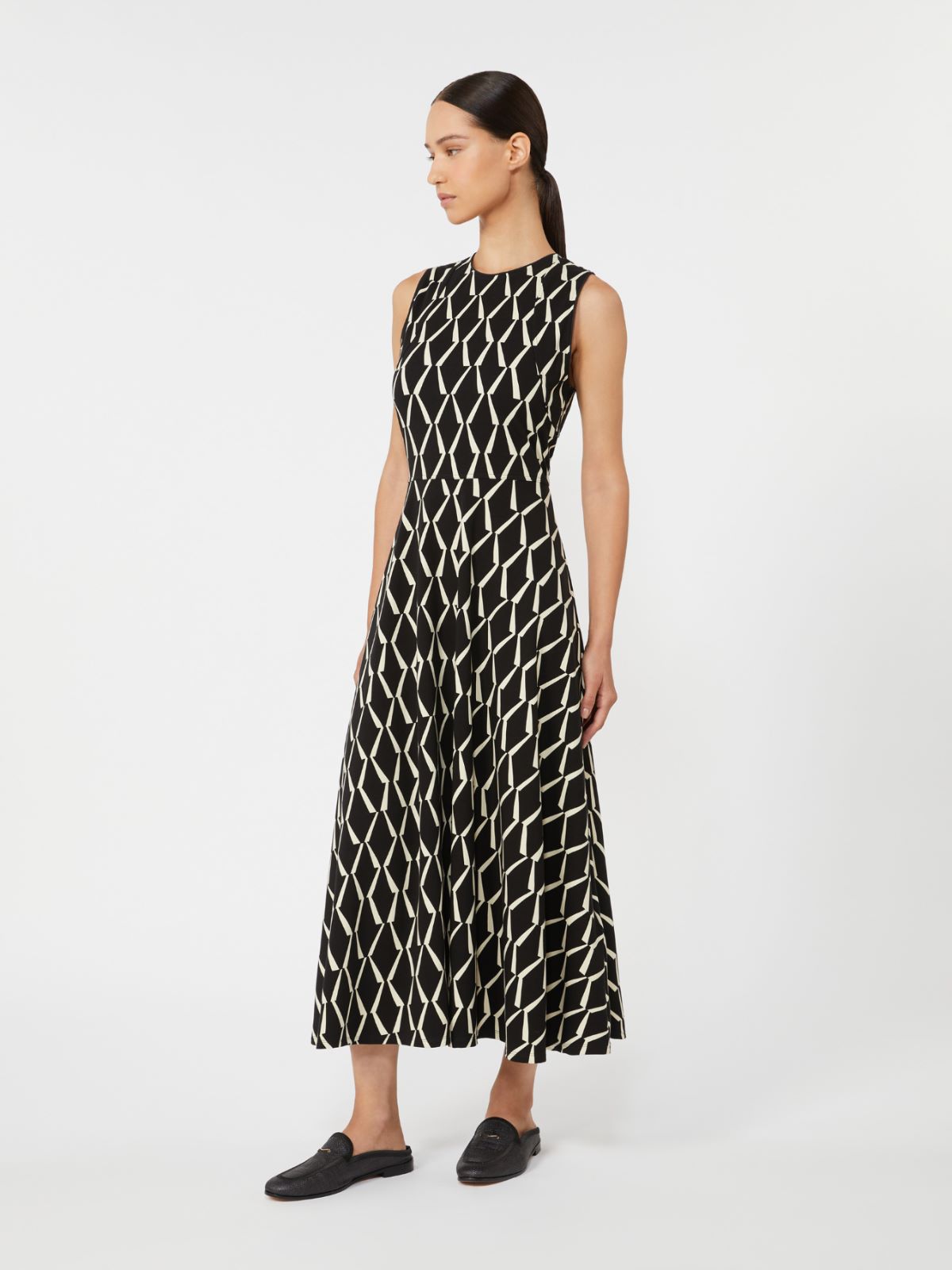 Flared dress in patterned jersey - BLACK - Max Mara - 9