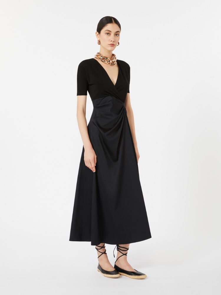 Stretch viscose jersey dress - BLACK - Max Mara