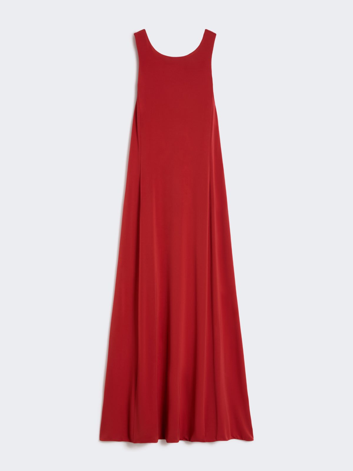 Long, viscose jersey dress - RED - 5