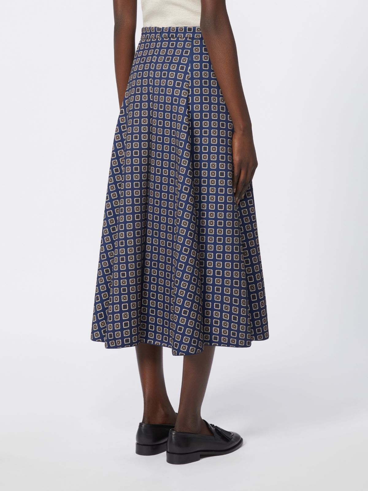 Printed jersey skirt - NAVY - Max Mara - 4