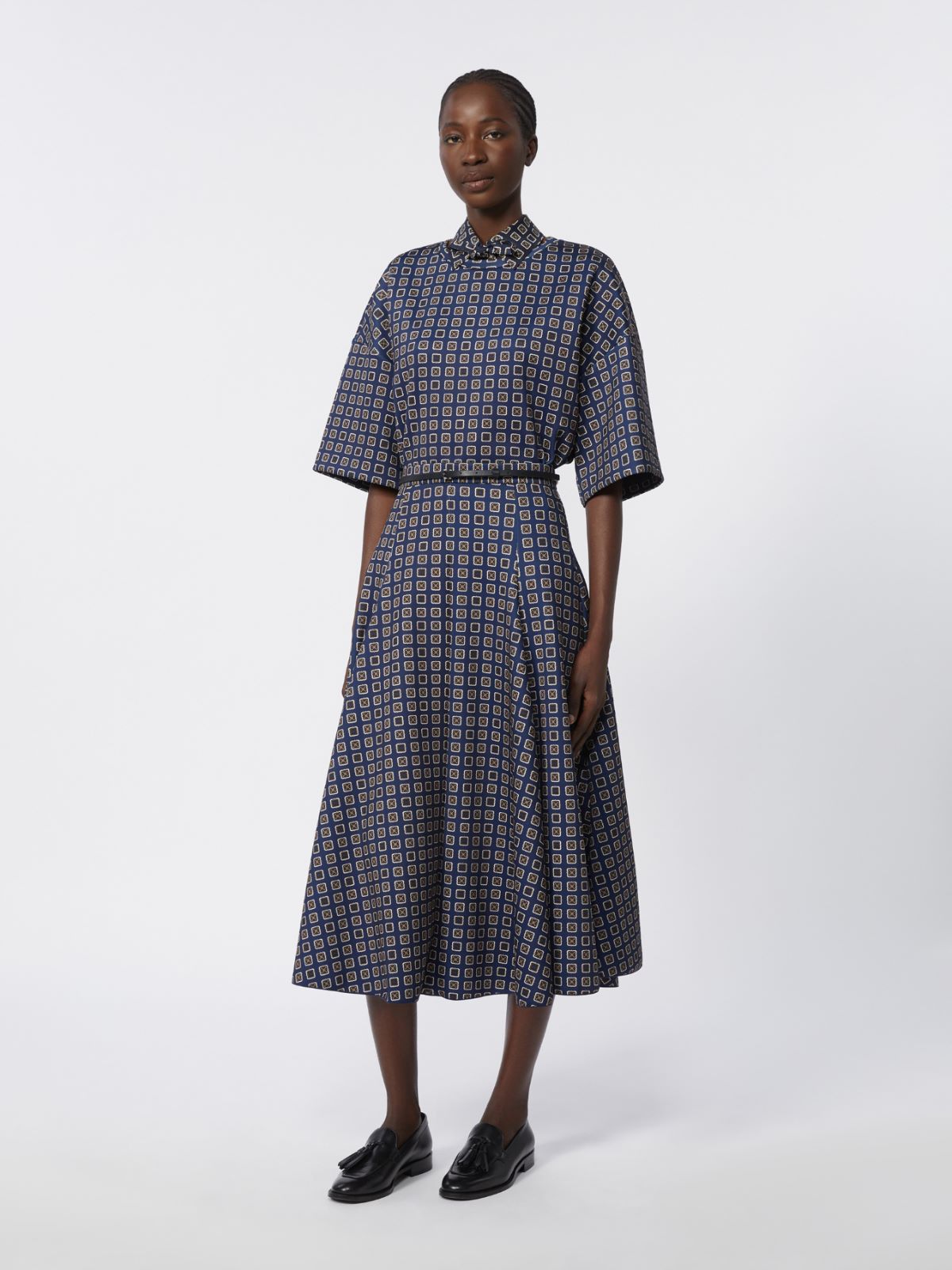 Printed jersey skirt - NAVY - Max Mara - 4