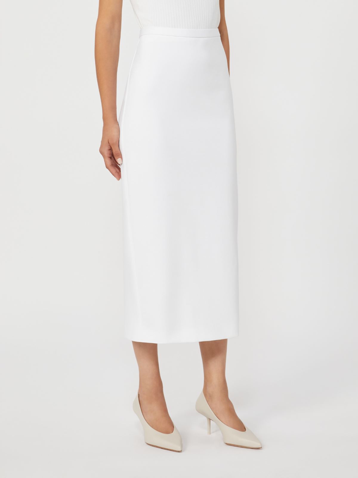 Technical jersey pencil skirt - OPTICAL WHITE - Max Mara - 9