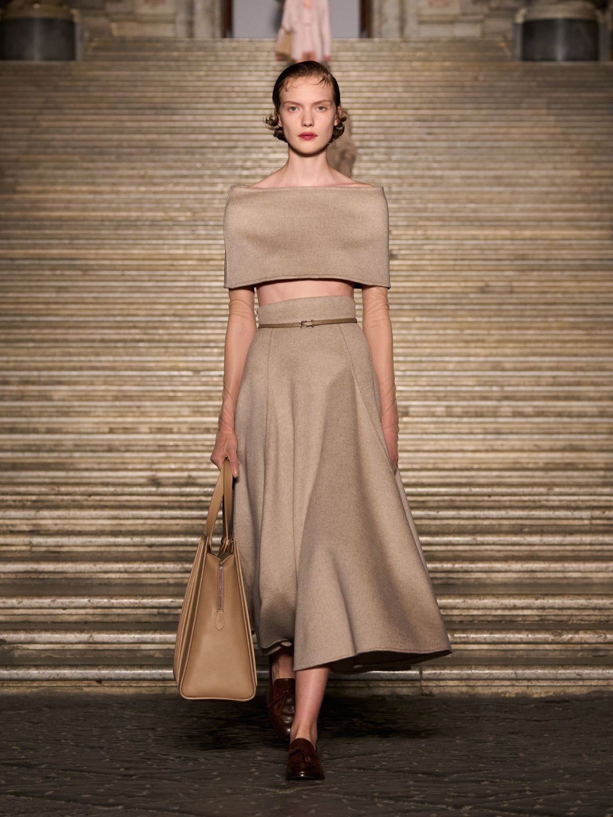 Full, tech wool skirt + SAND - Max Mara