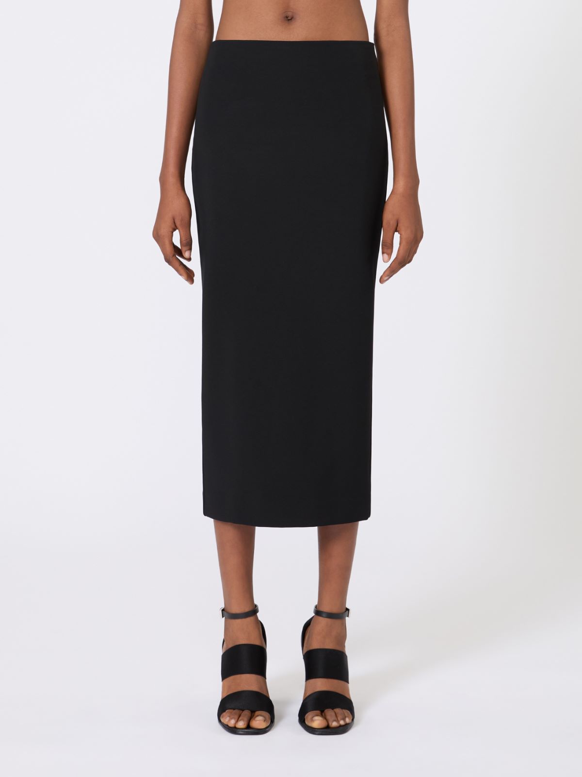 Compact crêpe jersey midi skirt - BLACK - Max Mara - 9